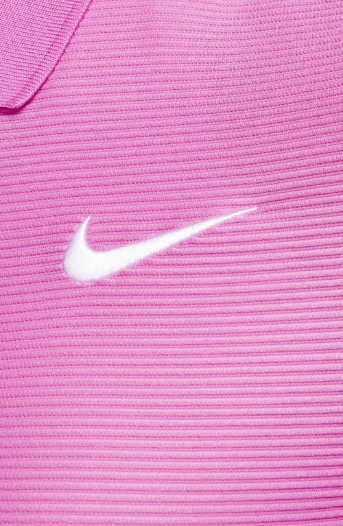 Shop Nike Victory Dri-fit Ottoman Knit Golf Polo In Playful Pink/white