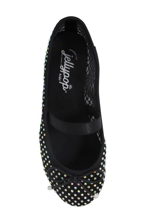 Shop Jellypop Kids' Anggie Rhinestone Mesh Flat In Black/black