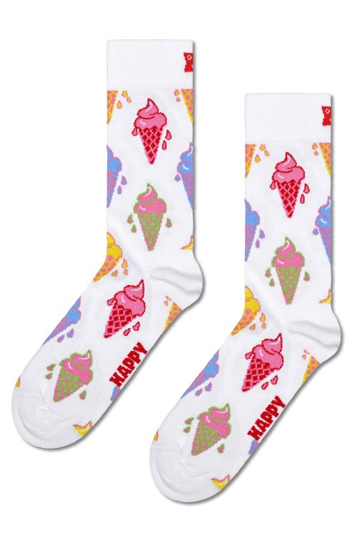 Happy Socks Assorted 3-pack Food Truck Crew Socks Gift Box In White/black/beige