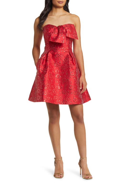 Lilly Pulitzer Kataleya Floral Jacquard Strapless Dress in Amaryllis Red at Nordstrom, Size 8