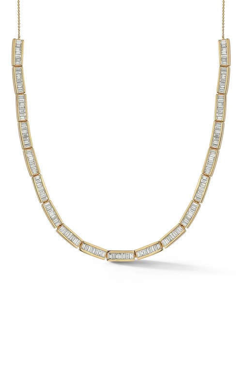 Sadie Baguette Diamond Necklace in Yellow Gold