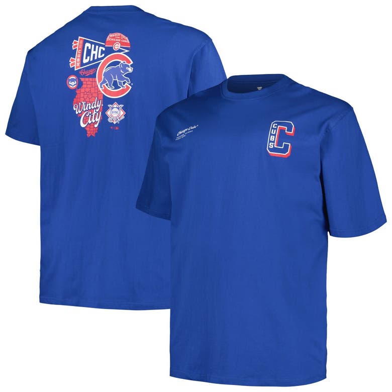 Shop Profile Royal Chicago Cubs Big & Tall Split Zone T-shirt