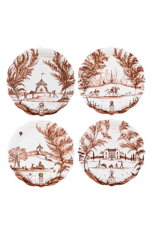 Shop Juliska Country Estate Harvest Set Of 4 Party Plates In Sepia