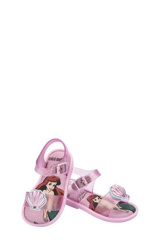 Mini Melissa X Disney Water Resistant Jelly Sandal In Pink Glitt