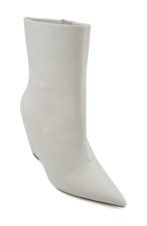 ZIGI Germany Pointed Toe Wedge Bootie White Leather at Nordstrom,