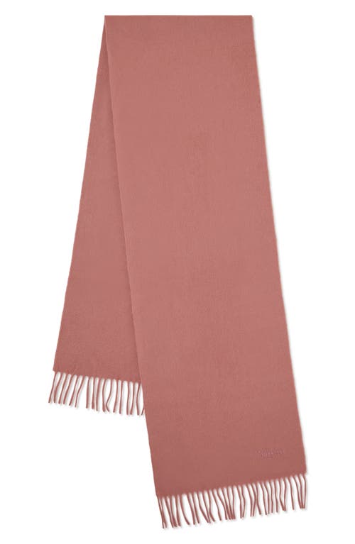 MULBERRY MULBERRY EMBROIDERED LOGO FRINGE TRIM CASHMERE SCARF 