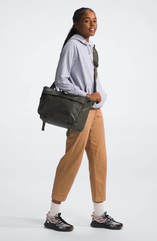 Shop The North Face Base Camp Voyager Messenger Bag In New Taupe Green/ Tnf Black