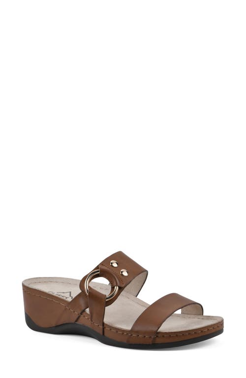 Shop Cliffs By White Mountain Candie Wedge Sandal In Light Brown/burnished