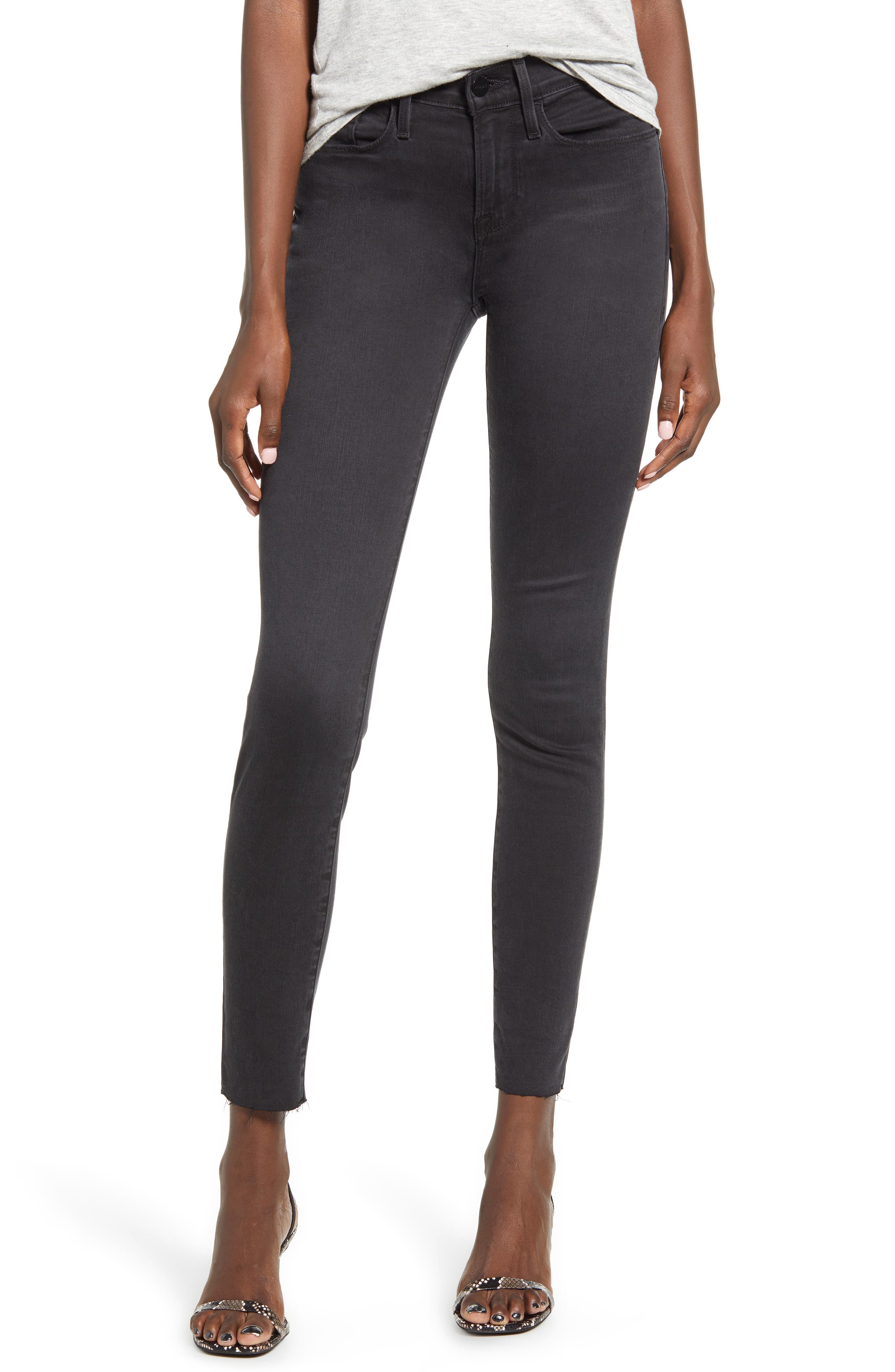 frame le skinny de jeanne raw edge