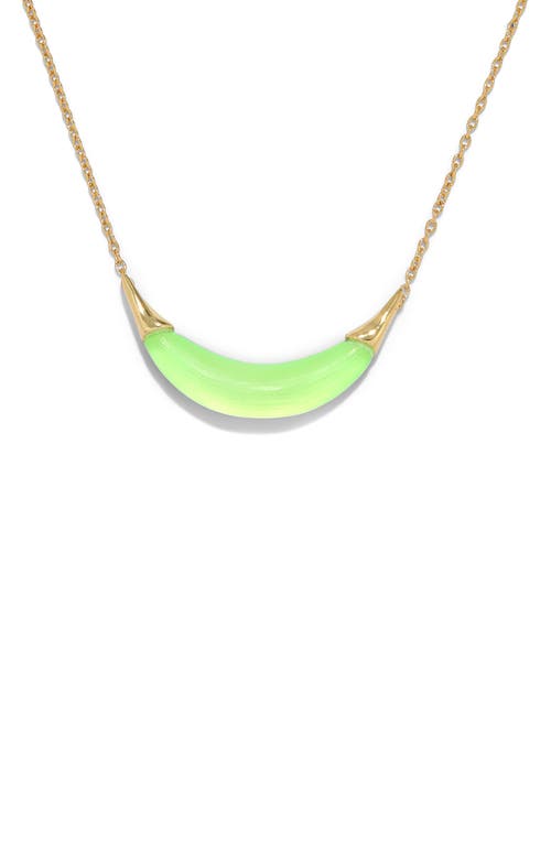 Shop Alexis Bittar Lucite® Crescent Pendant Necklace In Neon Green