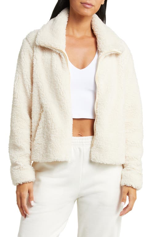 Faux Fur Zip Jacket in Ivory