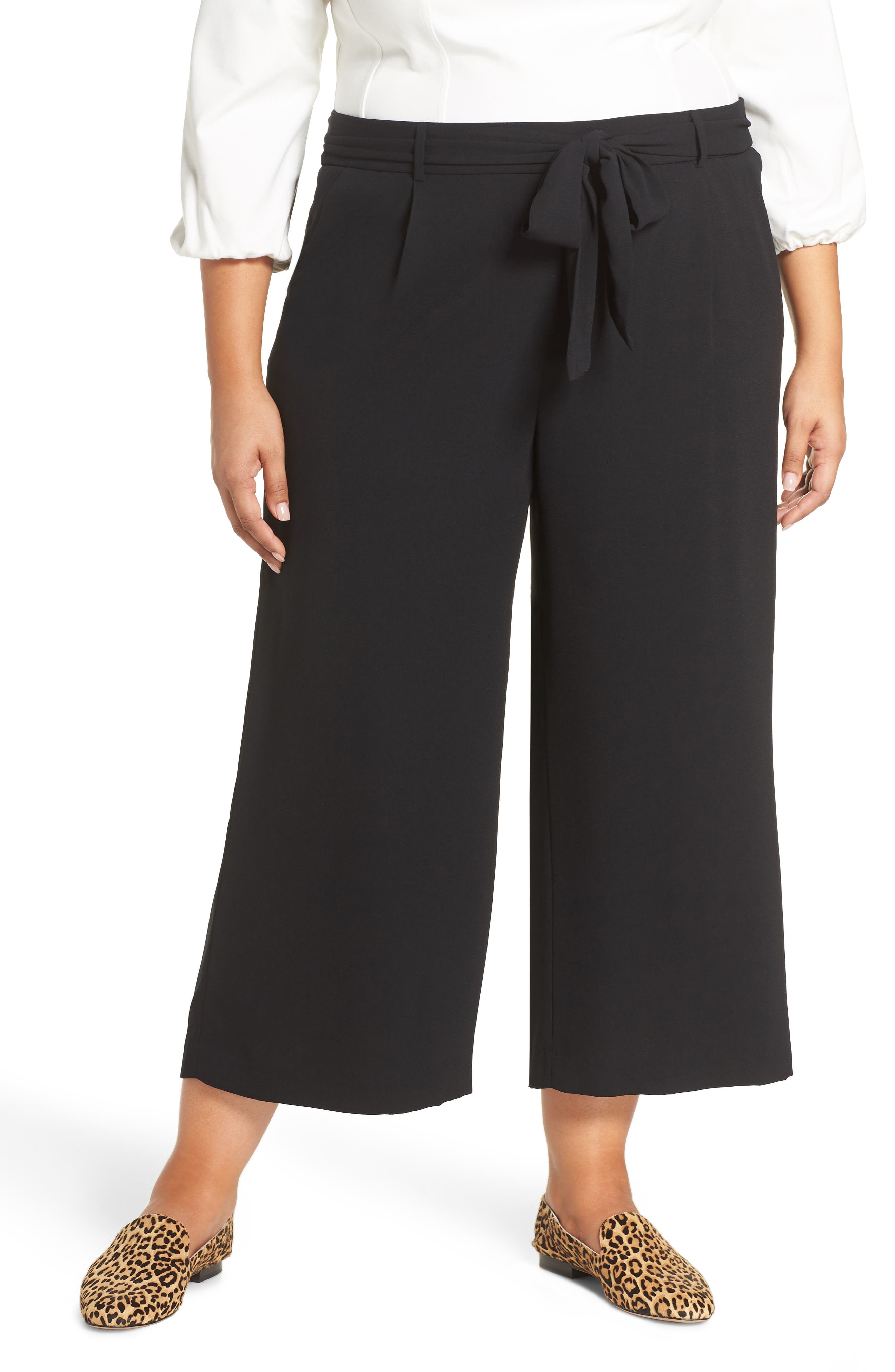 plus size wide leg crop pants