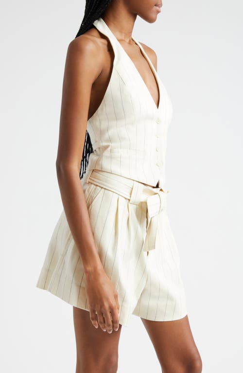 Shop A.l.c . Woodson Halter Vest In Cream/black Stripe