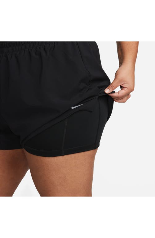 Nike Dri-fit One High Waist 2-in-1 Shorts In Black/reflective Silver