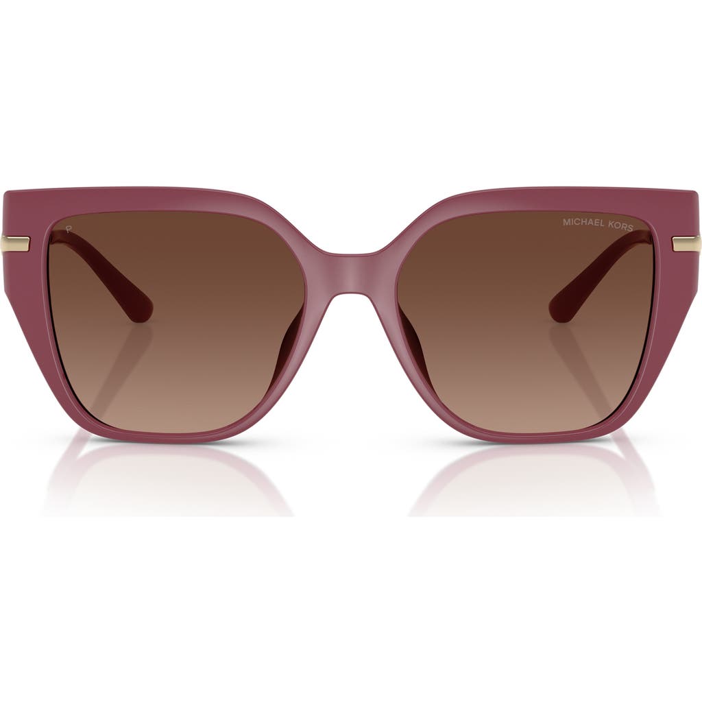 Michael Kors 54mm Gradient Polarized Square Sunglasses In Brown Grad