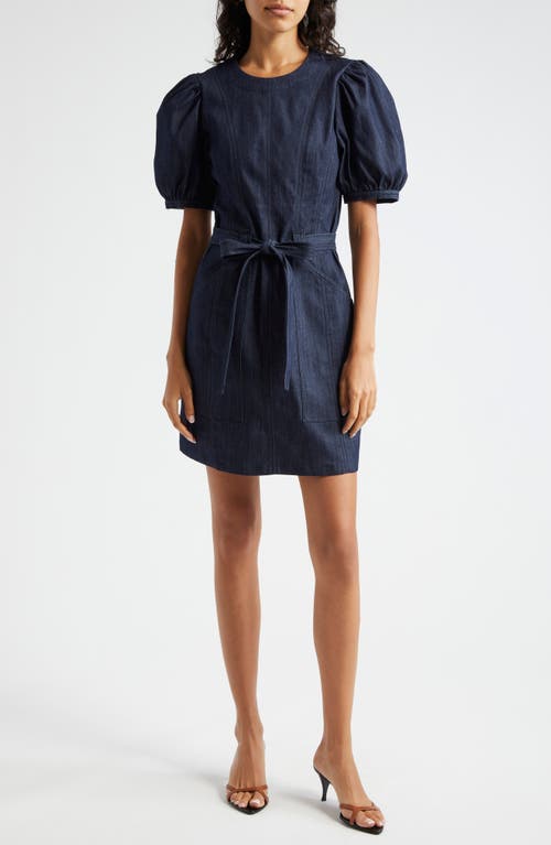 Cinq à Sept Palo Puff Sleeve Denim Minidress Indigo at Nordstrom,