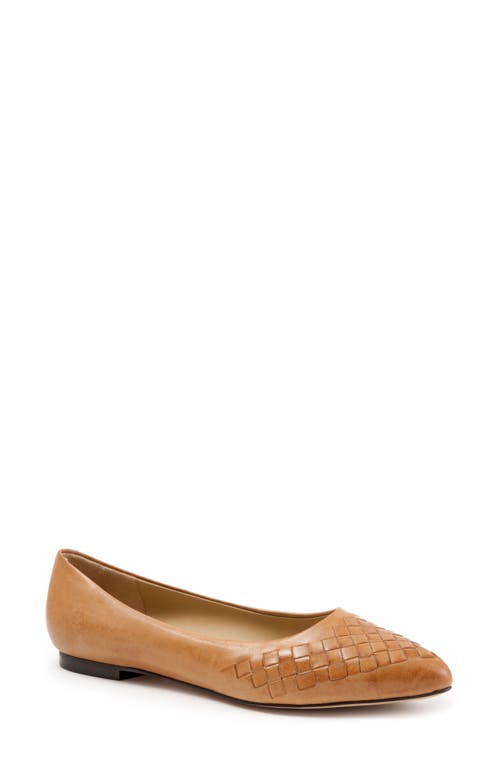 Trotters Estee Woven Flat Tan Leather at Nordstrom,