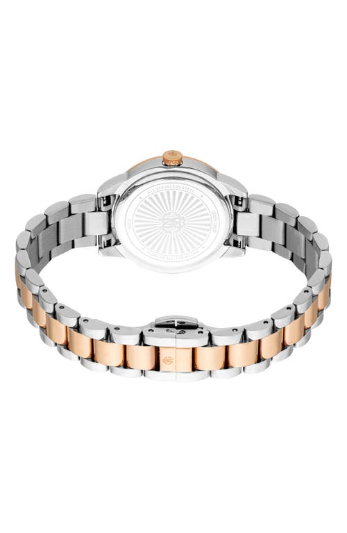 Roberto Cavalli Two-tone Crystal Bracelet Watch, 30mm In Two Tone Silver And Rose Gold