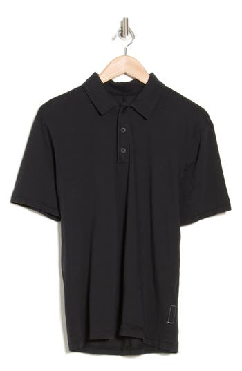 Rag & Bone Classic Cotton Slub Jersey Polo In Black