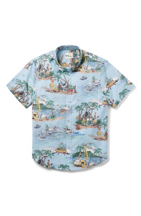 Match Up, Shirts, Tampa Bay Rays Mens Blue Hawaiian Floral Logo Short  Sleeve Button Up Shirtm