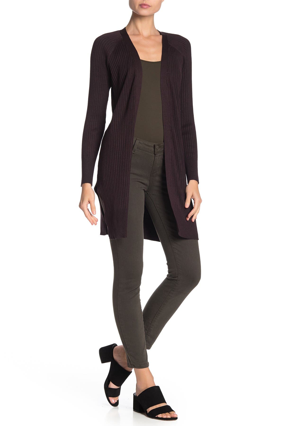 Cable & Gauge Cozy Ribbed Open Front Cardigan Nordstrom Rack