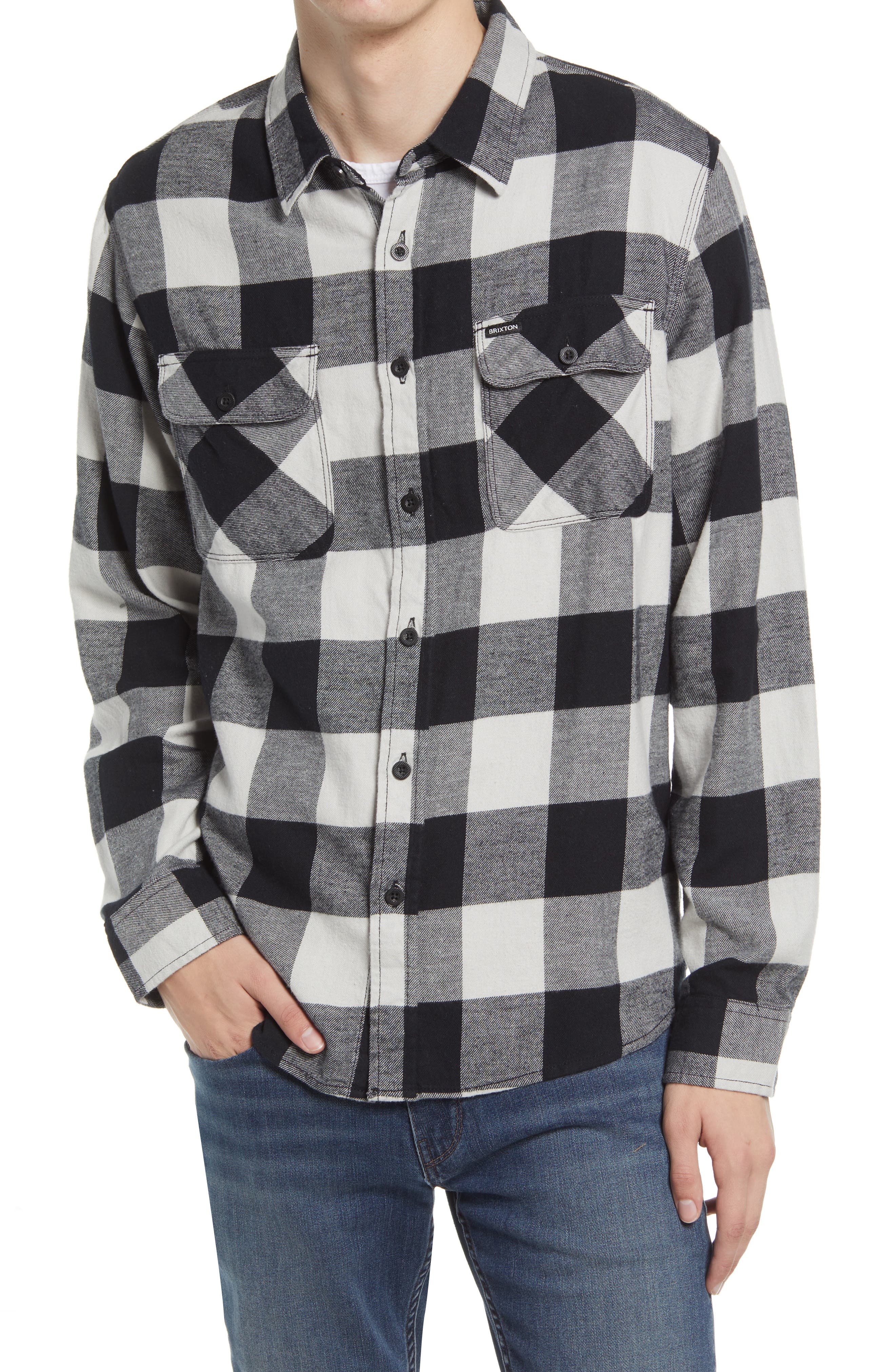 black flannel button up