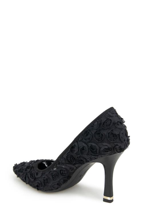 Kenneth Cole Romi Floral Mesh Pointed Toe Pump In Black Mesh