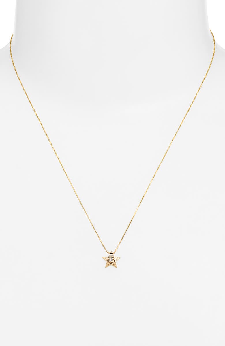 Dana Rebecca Designs Diamond Fluted Star Pendant Necklace, Alternate, color, Yellow Gold