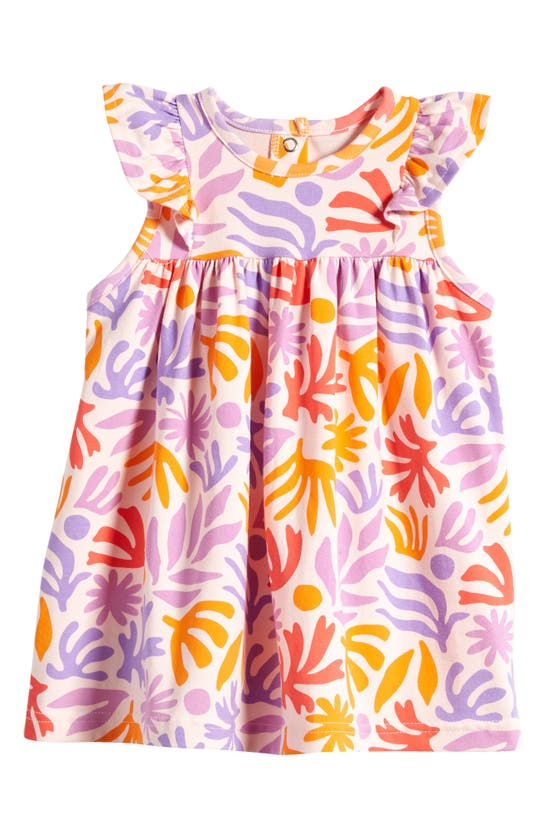 Shop Tiny Tribe Kids' Abstract Print Cotton Dress In Lilac