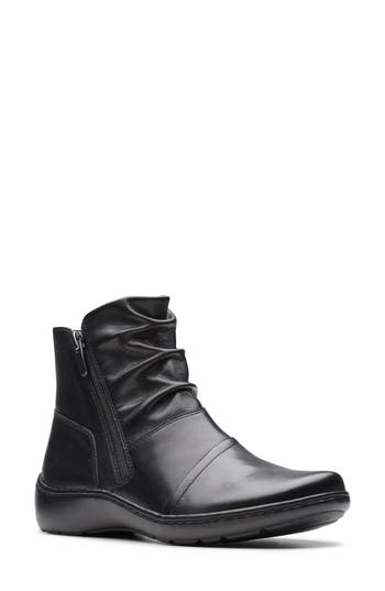 Clarks ® Cora Pace Boot In Black Leather