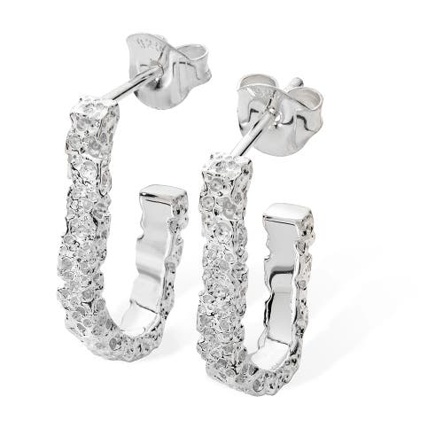 Lucy Quartermaine Hula Half Hoop Earring In Sterling Silver