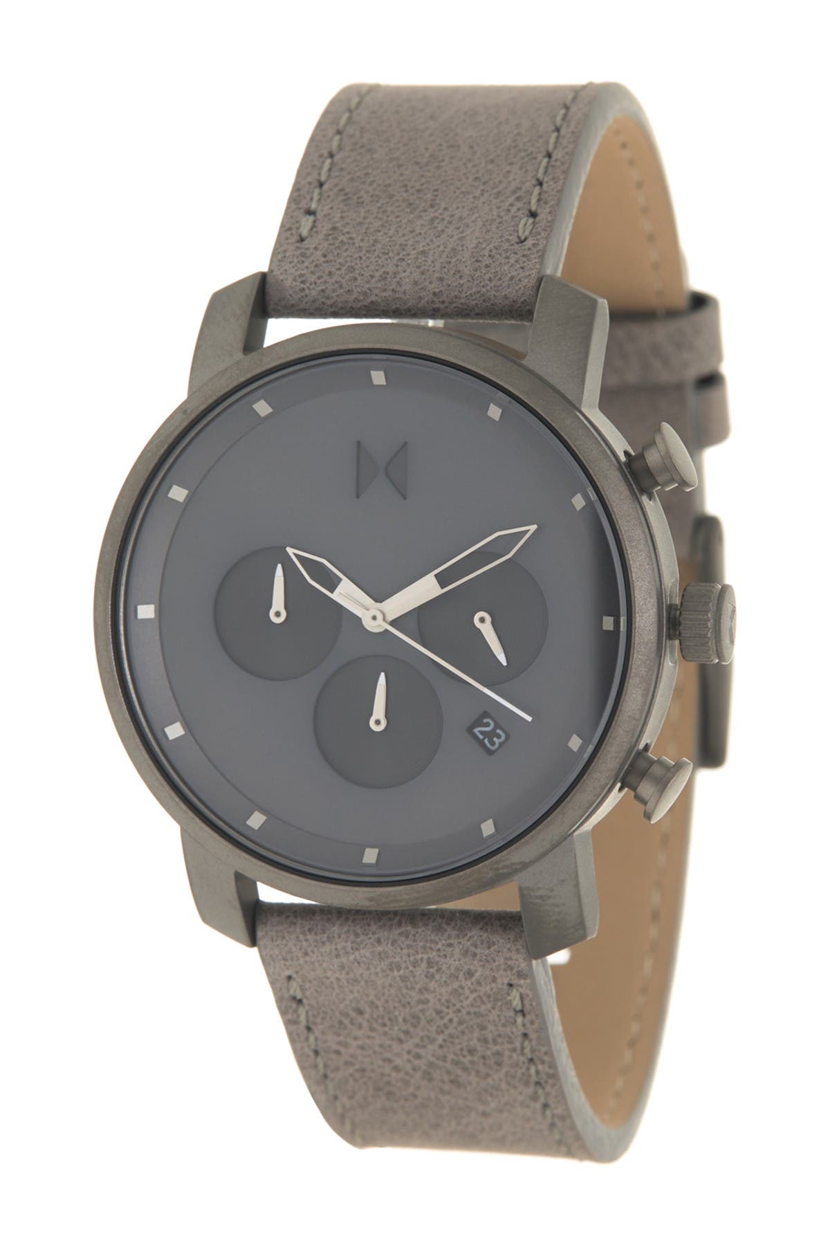 Mvmt Chrono Leather Strap Watch, 45mm In Grey