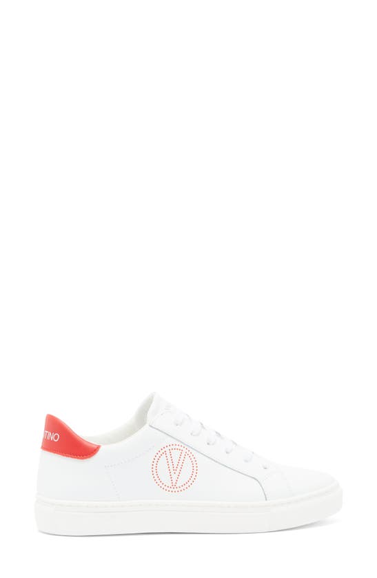 Shop Valentino By Mario Valentino Petra Sneaker In White Red