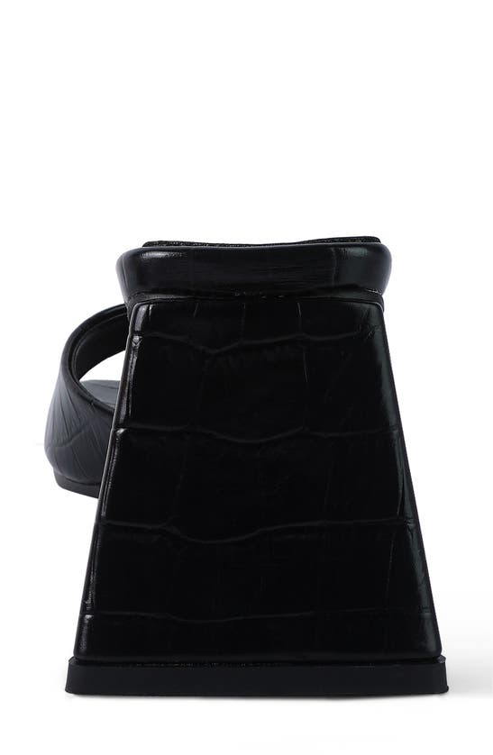 Shop London Rag Trinity Croc Embossed Triangle Block Heel Sandal In Black