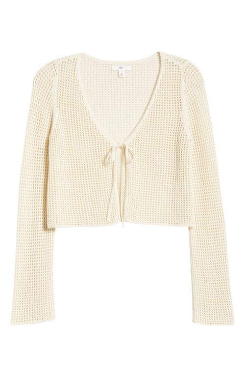 Shop Bp. Waffle Stitch Tie Front Cardigan In Ivory Dove