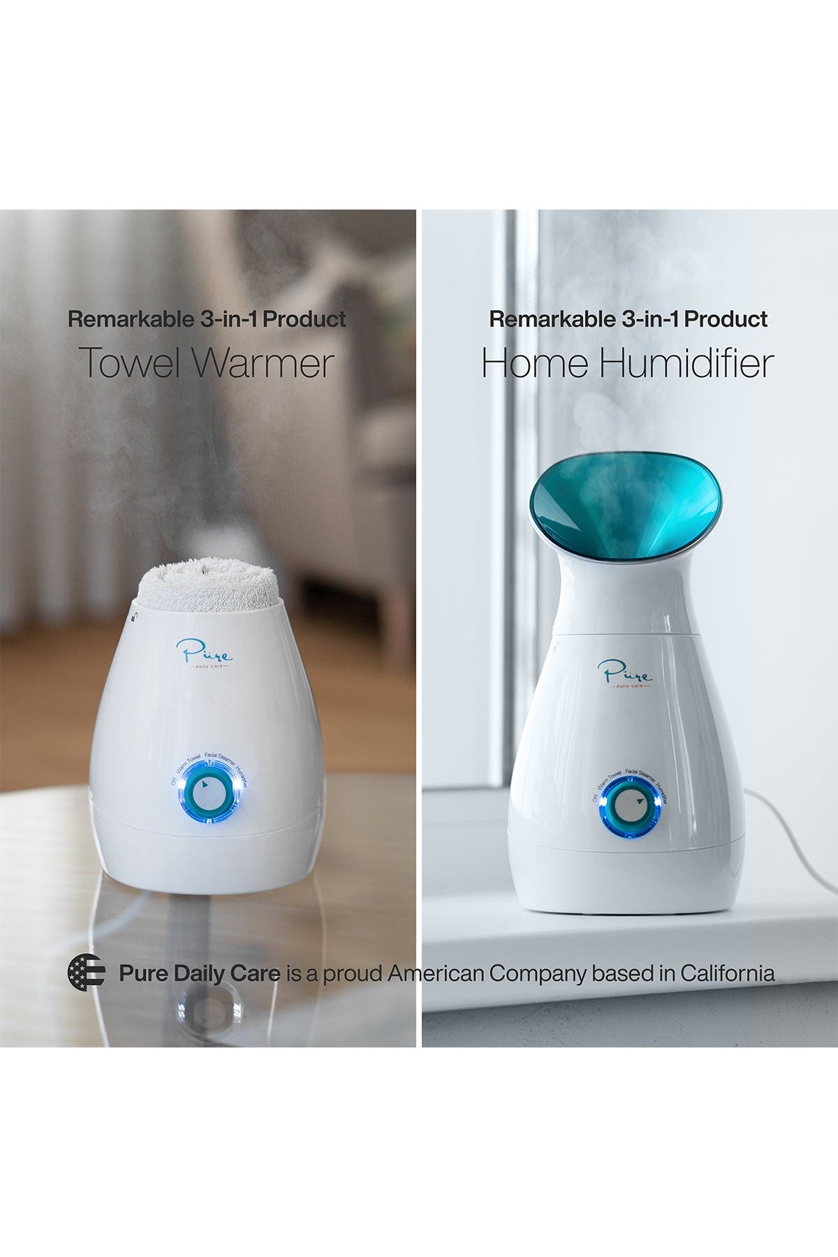 PURE DAILY CARE NanoSteamer Large 3in1 Ionic Facial Steamer with