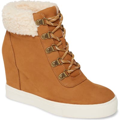 Kenneth Cole New York Kam Faux Fur High Top Sneaker, Brown