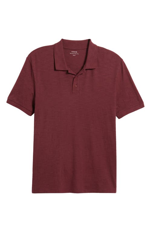 Shop Vince Cotton Slub Jersey Polo In Black Cherry