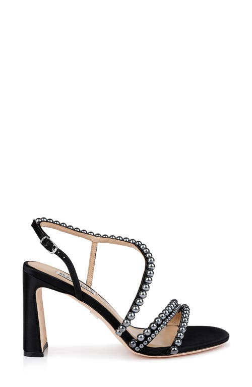 Shop Badgley Mischka Collection Amora Slingback Sandal In Black Satin