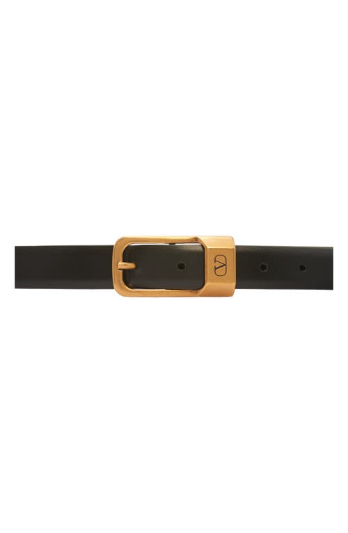 Shop Valentino Garavani Vlogo Leather Belt In Nero