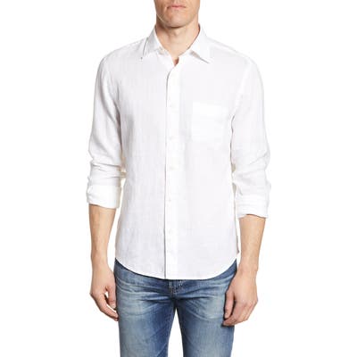 Faherty Laguna Linen Sport Shirt, White