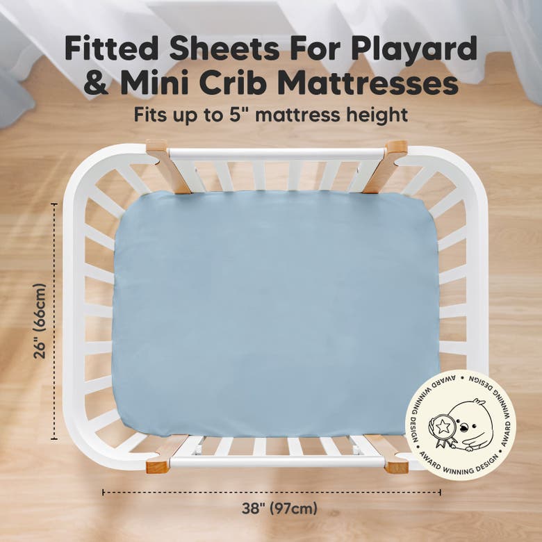 Keababies Isla Fitted Mini Crib Sheets In Steel