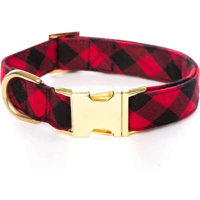 The Foggy Dog Red & Black Buffalo Check Dog Collar, Red