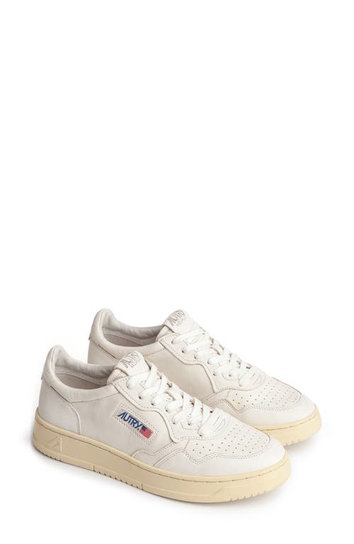 Shop Autry Medalist Low Sneaker In Goat/goat White