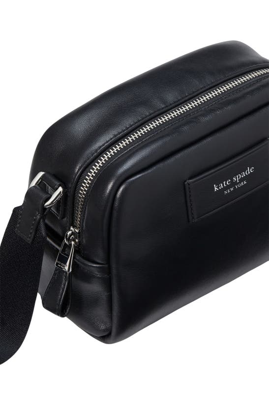 Shop Kate Spade New York Puffed Small Leather Crossbody Bag In Black