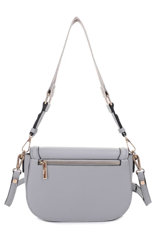 Shop Mali + Lili Kiana Recycled Vegan Leather Crossbody Bag In Grey