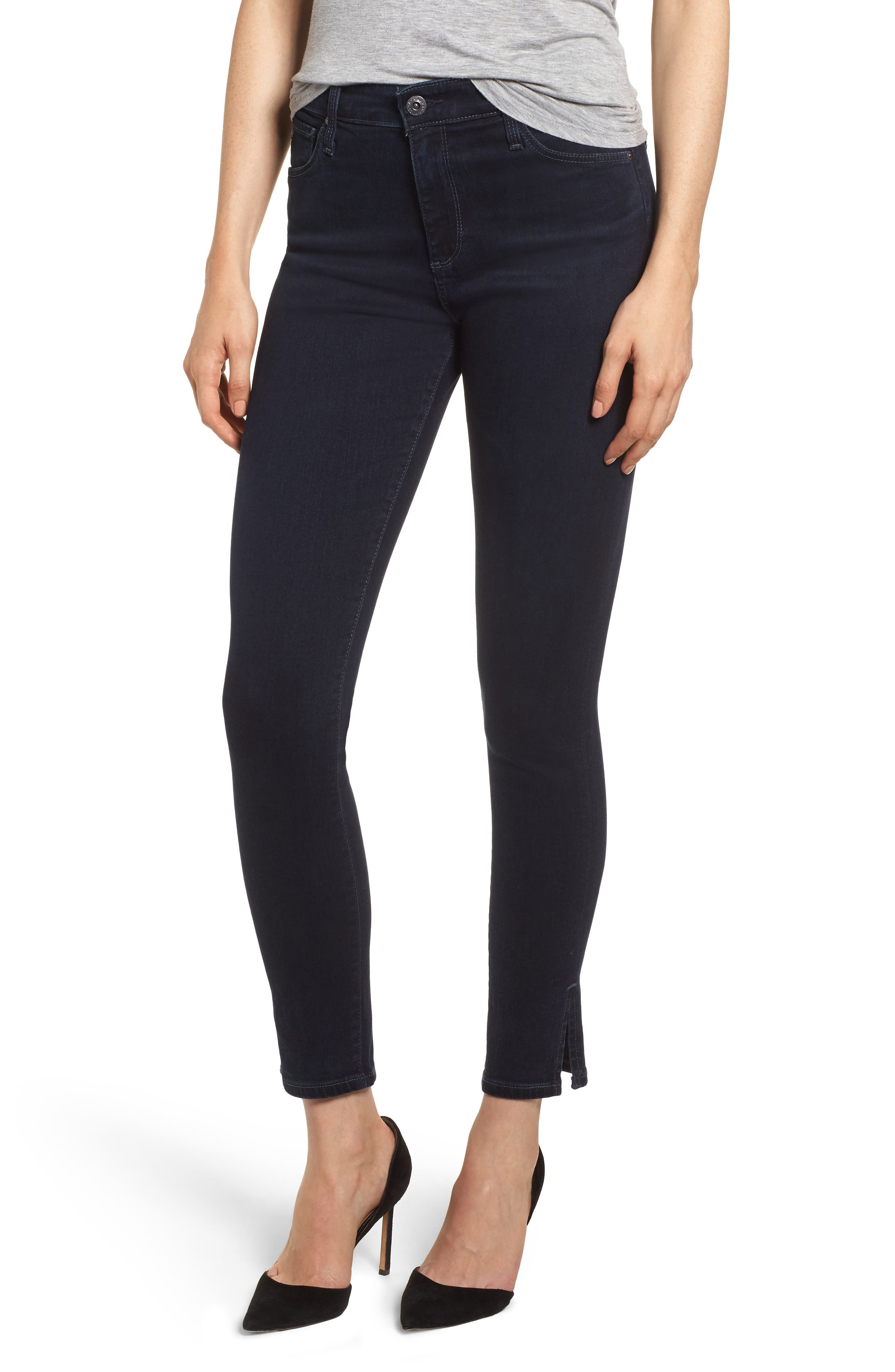 AG | Farrah High Waist Split Hem Skinny Jeans | Nordstrom Rack