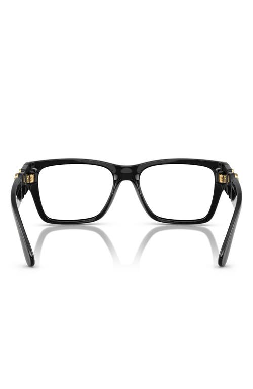 Versace 53mm Pillow Optical Glasses In Shiny Black
