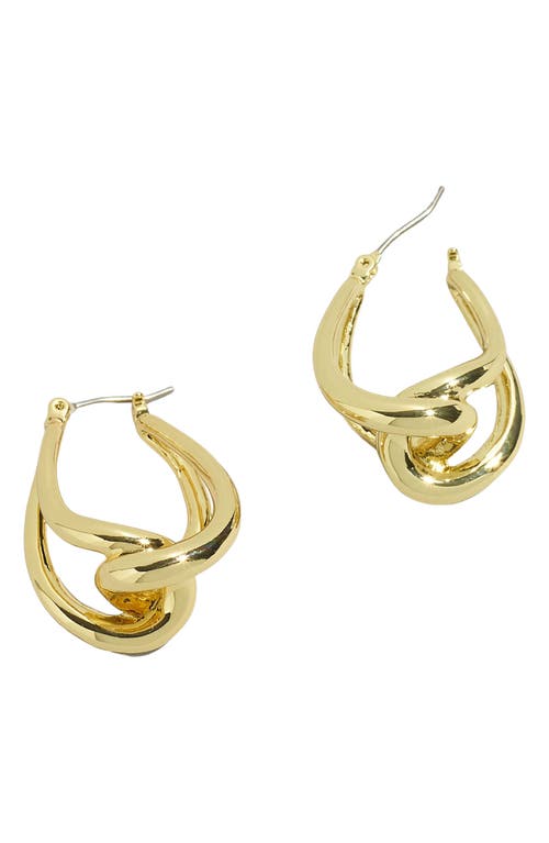 Knot Hoop Earrings in Pale Gold