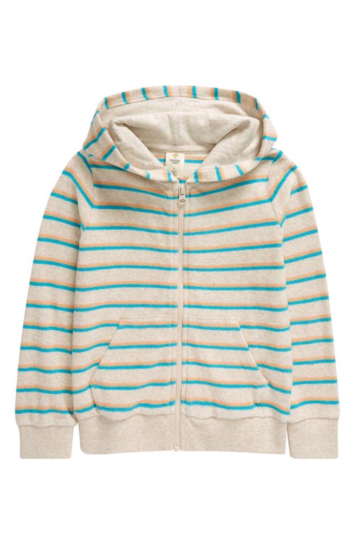 Tucker + Tate Kids' Organic Cotton Terry Cloth Hoodie Beige Oatmeal Jessi Stripe at Nordstrom,